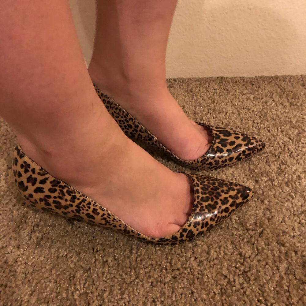 BEBE Leopard Print Kitten Heels Shoes